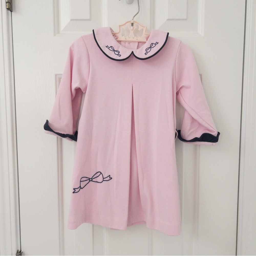 Pink Kids dresses with Bow Accents